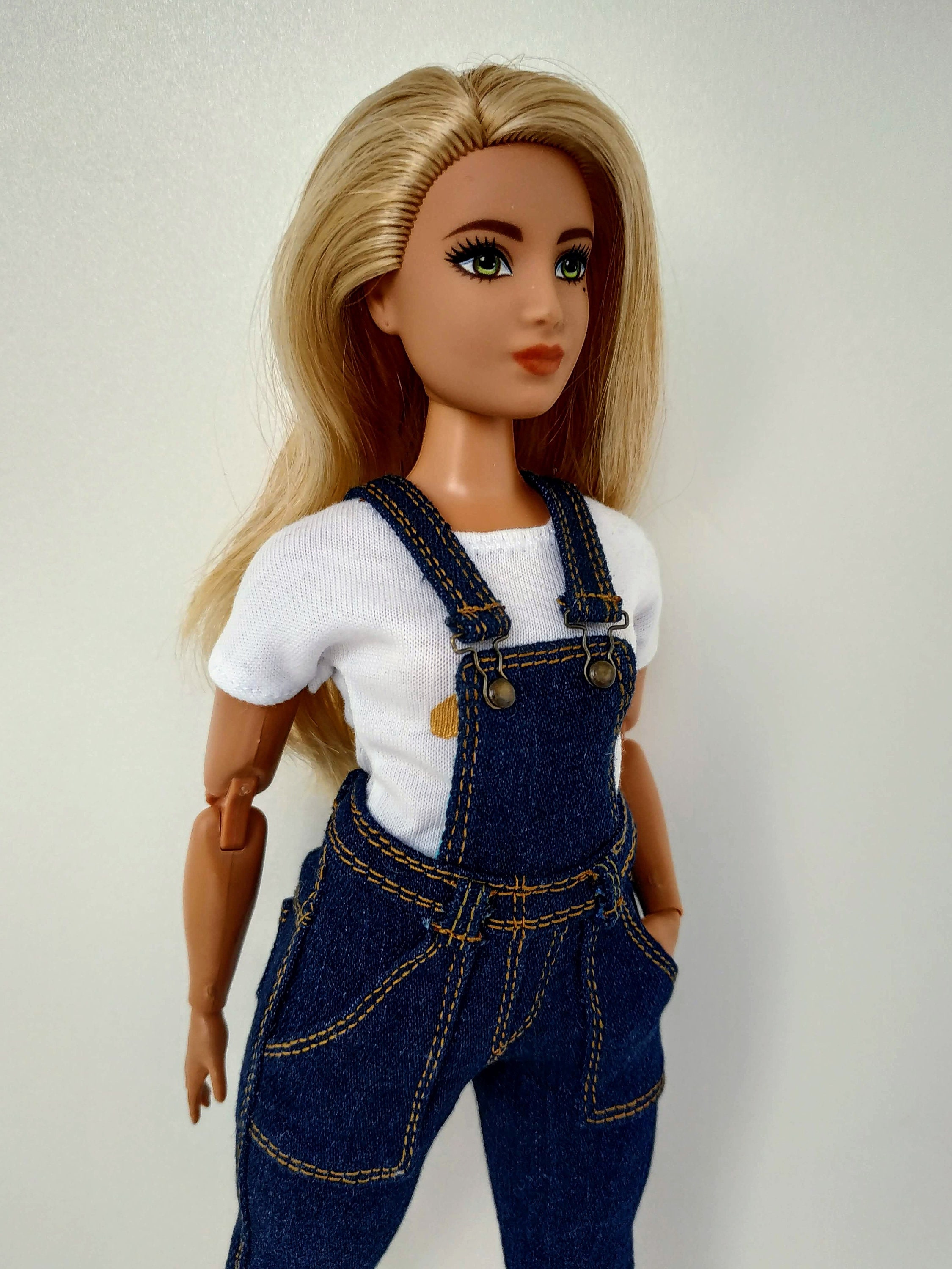 Barbie clothes Barbie Jeans Denim overalls for curvy Etsy