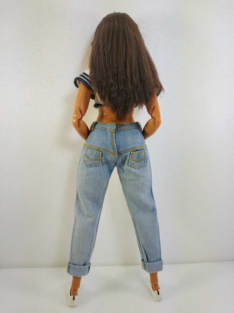 Barbie clothes Barbie Jeans Denim pants for Barbie doll curvy | Etsy