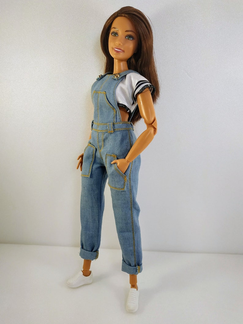 Barbie clothes  Barbie Jeans  Denim overalls for curvy image 3