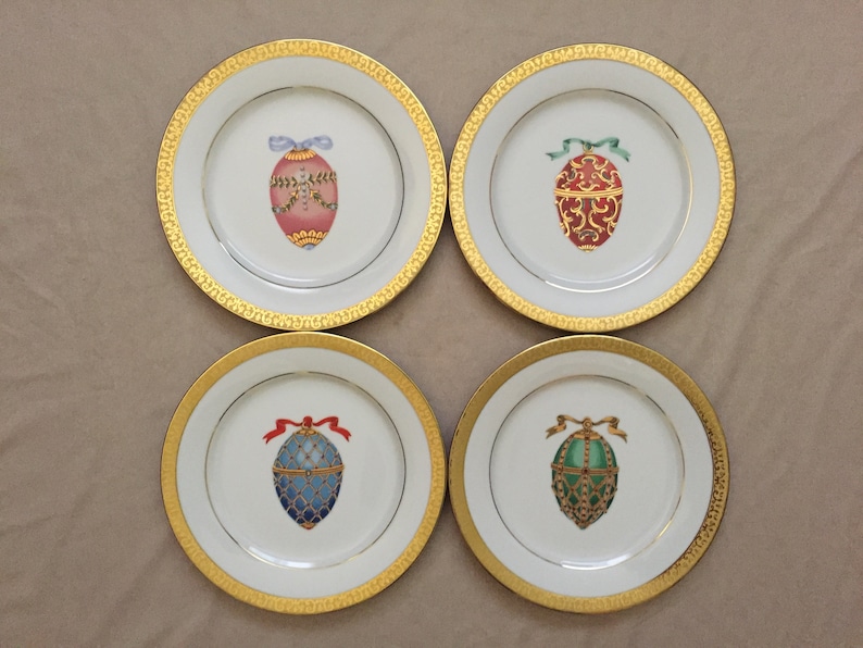Gold Buffet Royal Gallery Faberge Egg Style Salad Plates Etsy