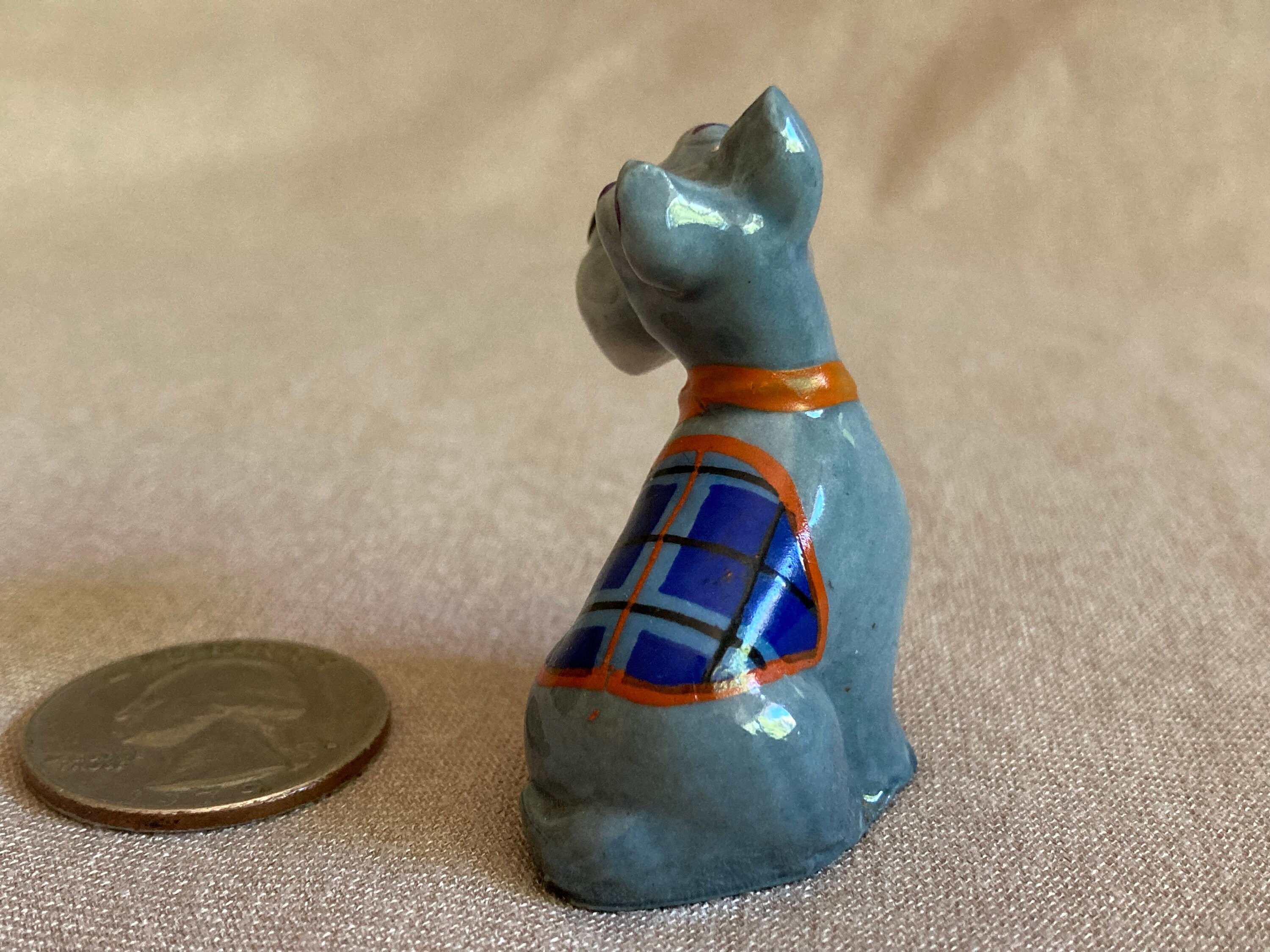 Wade Whimsies, Disney, Lady and the Tramp, Jock, Rare, Blue Coat, Hat Box, Scottish Terrier