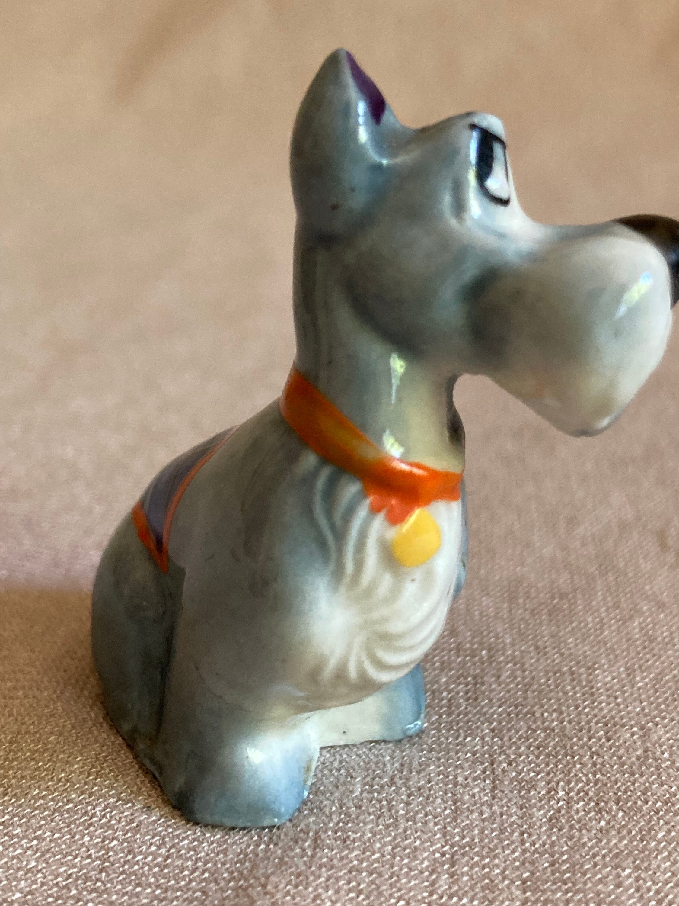 Wade Whimsies, Disney, Lady and the Tramp, Jock, Rare, Blue Coat, Hat Box, Scottish Terrier