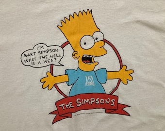 Vintage Bart Simpson T-Shirt XL, 1990, The Simpsons, Rare, Quote Graphic