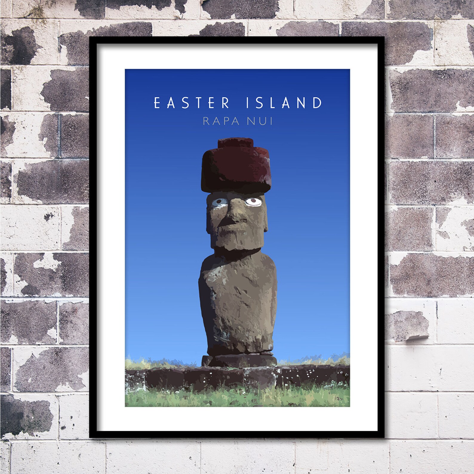 easter island travel poster