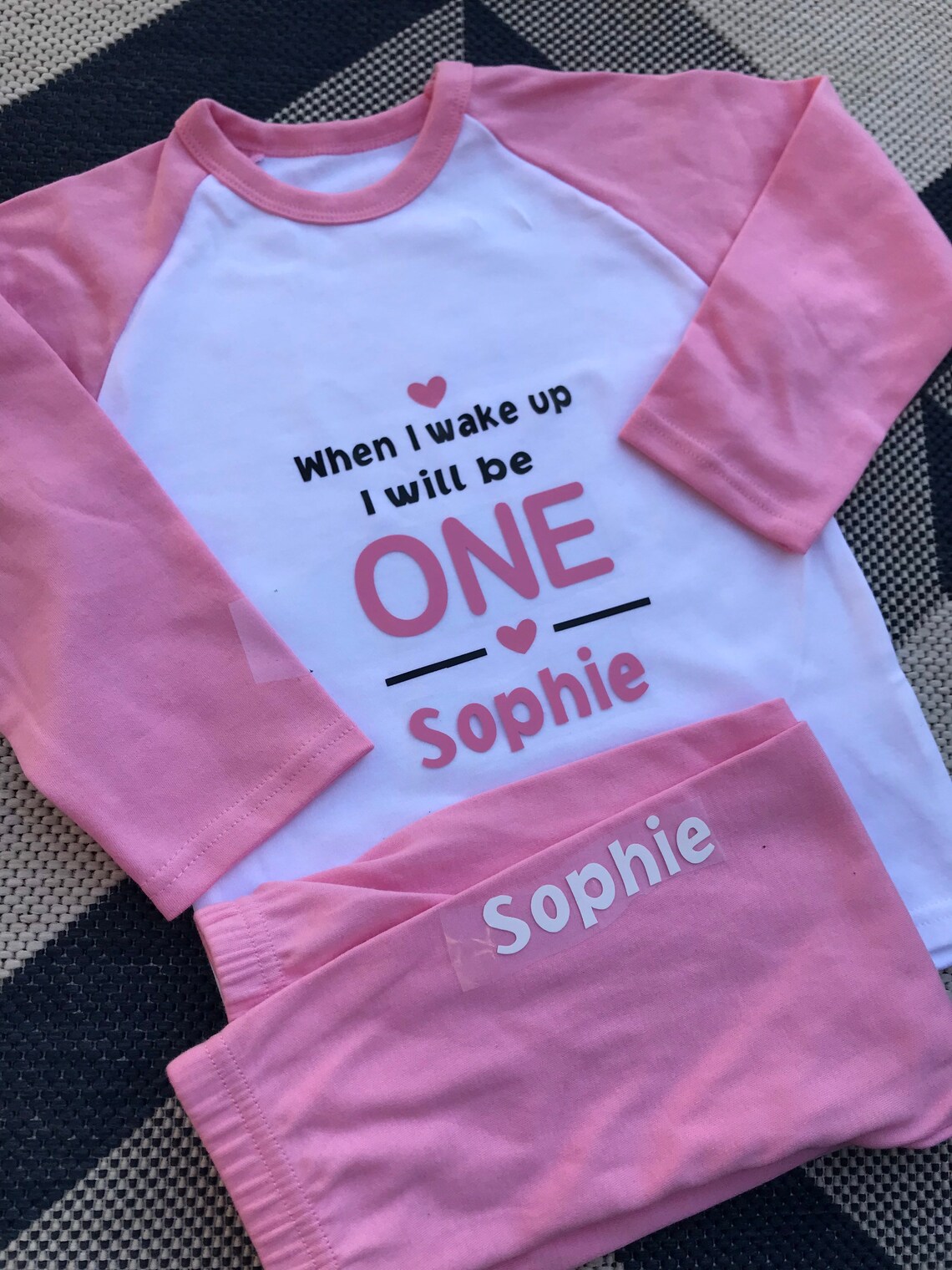 When I wake up I will be 1 girls pyjamas pjs personalised Etsy
