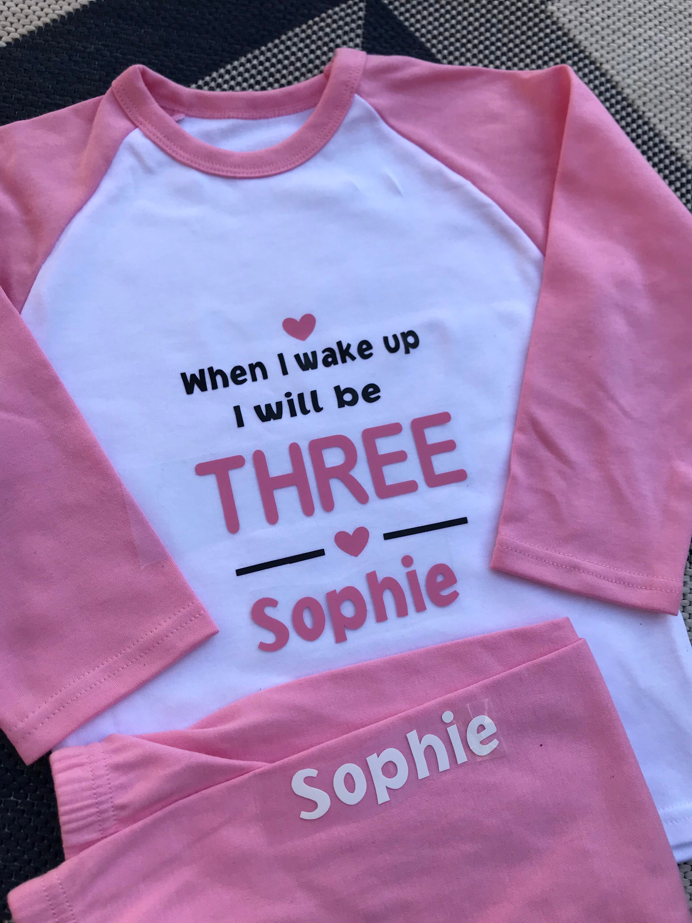 When I wake up I will be 1 girls pyjamas pjs personalised Etsy
