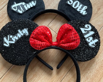 Birthday 18 21 30 40 50 Headband Set Bow Ears Red Polka Dot | Etsy Uk