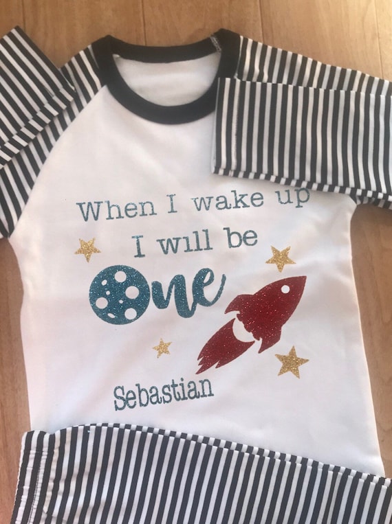 Baby & Toddler Clothing Personalised First Birthday Pyjamas Baby Boy When I Wake Up I Will Be