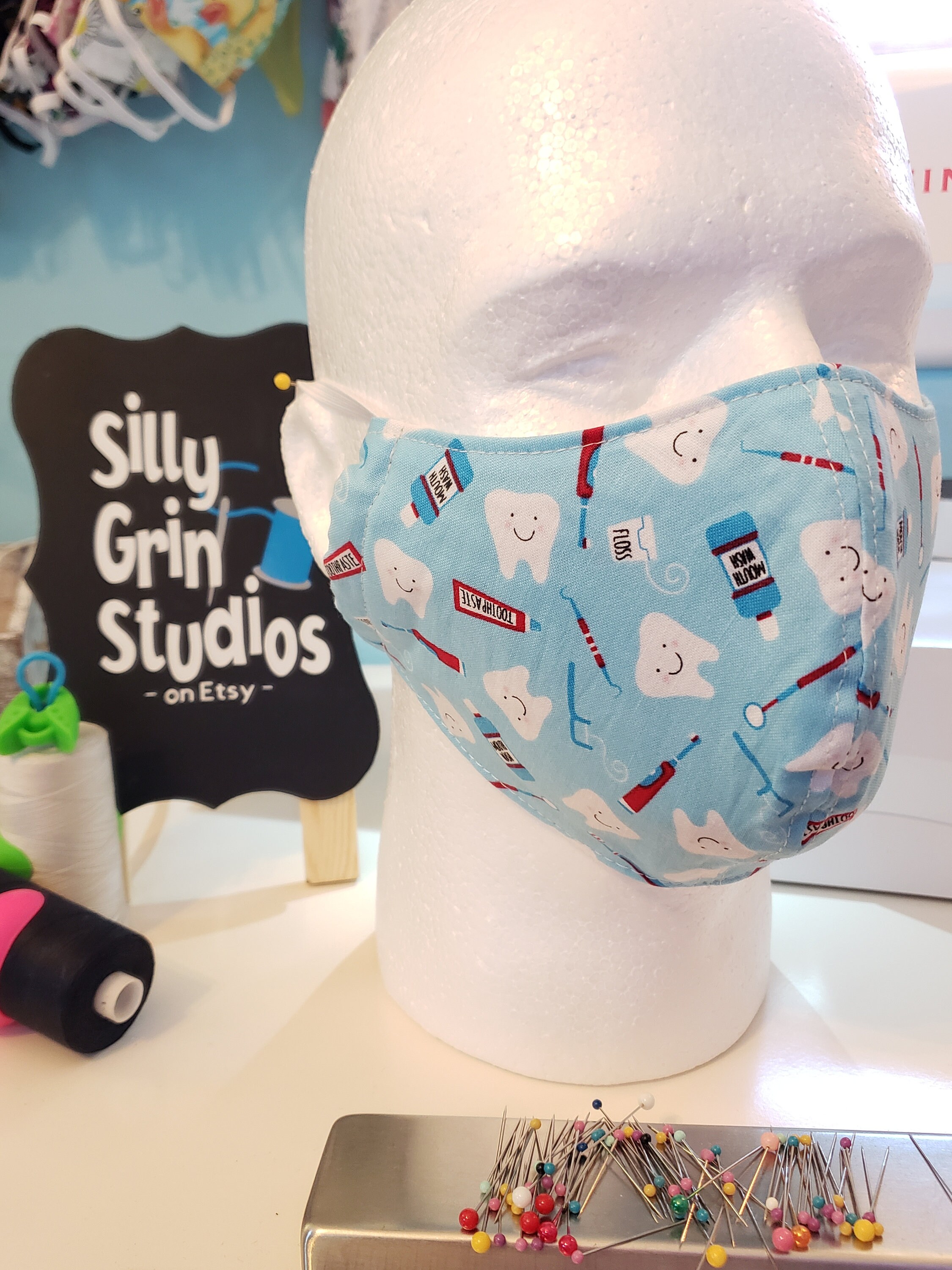 Cotton Face Mask HAPPY TEETH Social Distancing Mask Dental Etsy