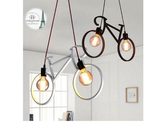 Bicycle Lighting Fixture Children Room Lights Baby Room Gift Young Room Lights Design Bicycle Chandelier Nursery Wood Decorative Light