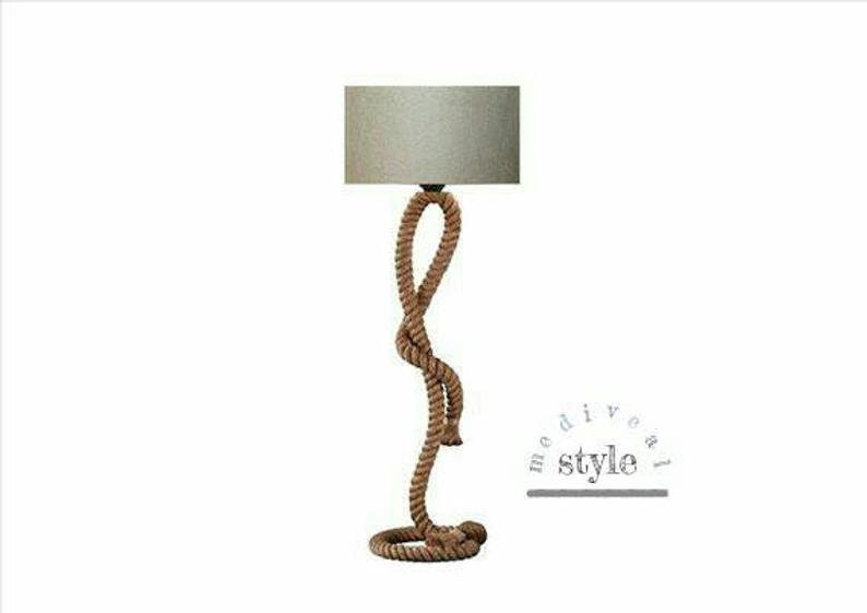 Rustic Floor Lamp American Style Design Living Room Bedside Corner Light Farm House Decor Rope Lighting Fixture