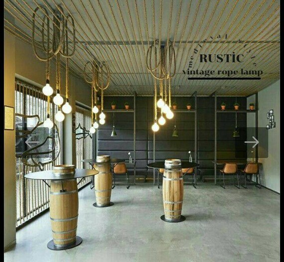 Rope Pendant Lights Retro American Style Medieval Design Chandelier Farm House Beleuchtung Vintage Esszimmerlampe Retro Dekoration