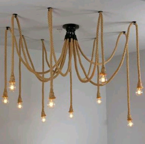 Customizable Rope Design Ceiling Pendant Lighting Fixture Etsy