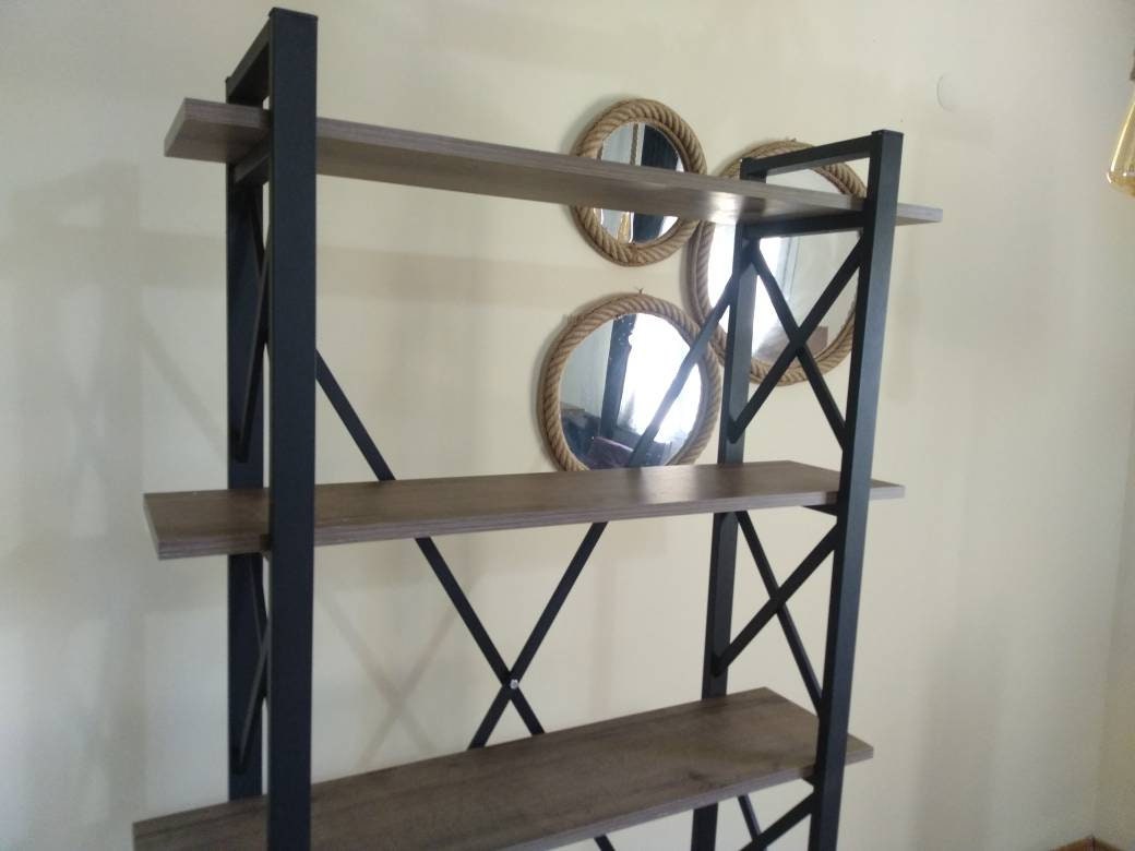 Vintage style wooden bookcase decorative retro library Etsy