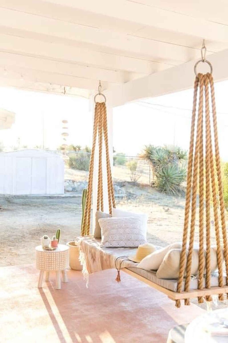 Beach house decor wooden rope hammock rope swing bed Etsy