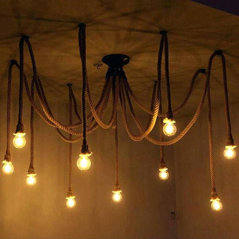 hemp Rope Light marine style lamp Dining room light American style Decorative Ceiling FarmHouse cahmdelier rustic rope chandelier