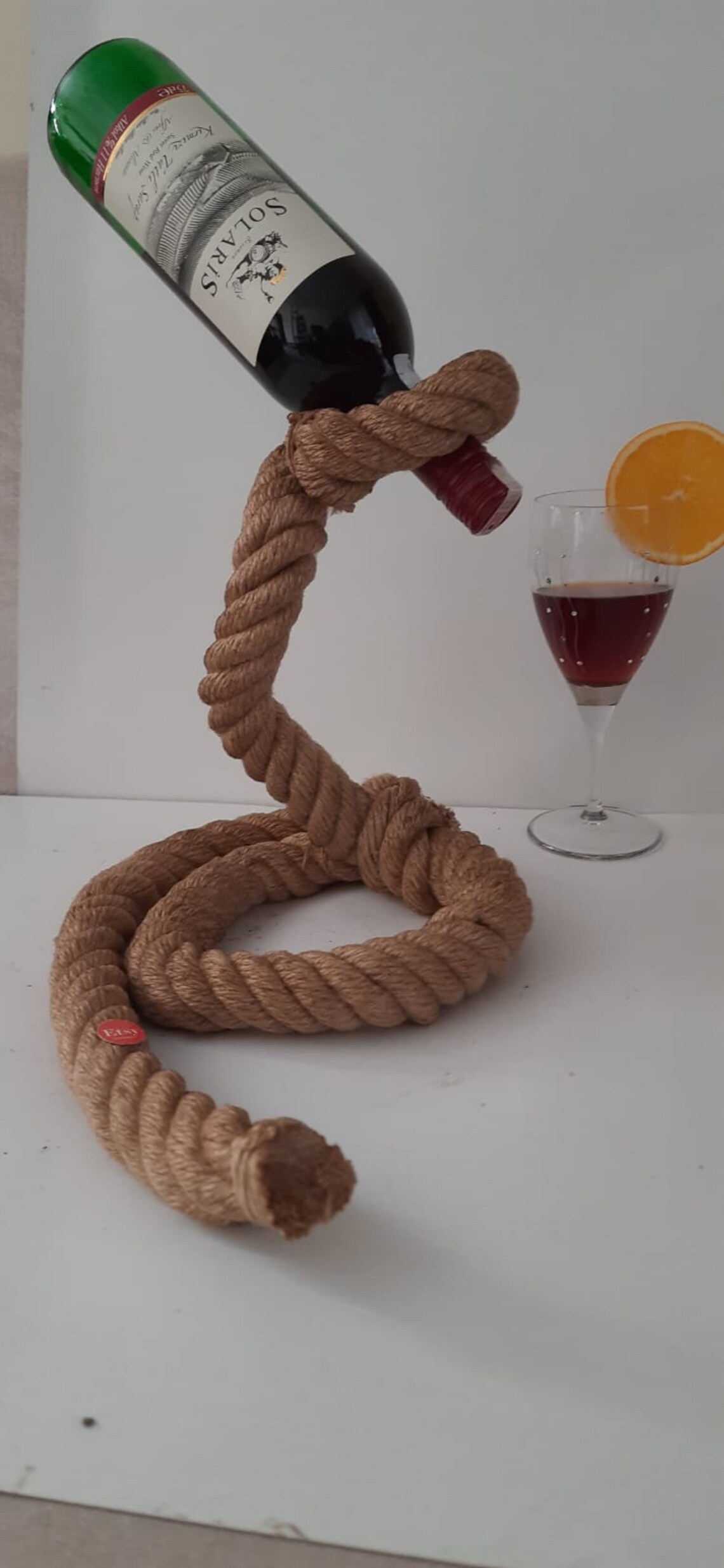 Rope wine rack decorative whiskey bottle holder authentic Etsy