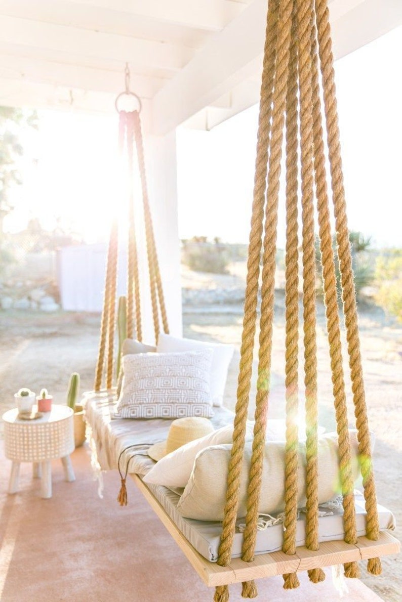 Beach house decor wooden rope hammock rope swing bed Etsy