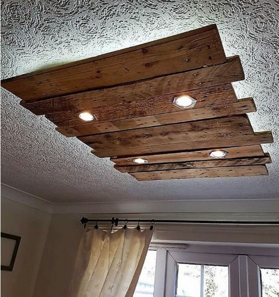 Rustic Design Wooden Chandelier Retro Geometric Pendant Lighting Fixture Wooden Recessed Ceiling Lamp Customizable Industrial Light