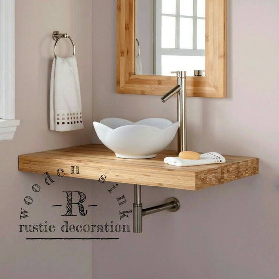 Rustic Bathroom Decoration Wood Bathroom Countertops Wooden Table Sink American Style Rope Custom Bathroom Sink Farm House Decor