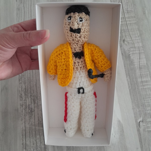 Freddie Mercury amigurumi doll - crochet doll - Gift for musician, gift for him, gift for her