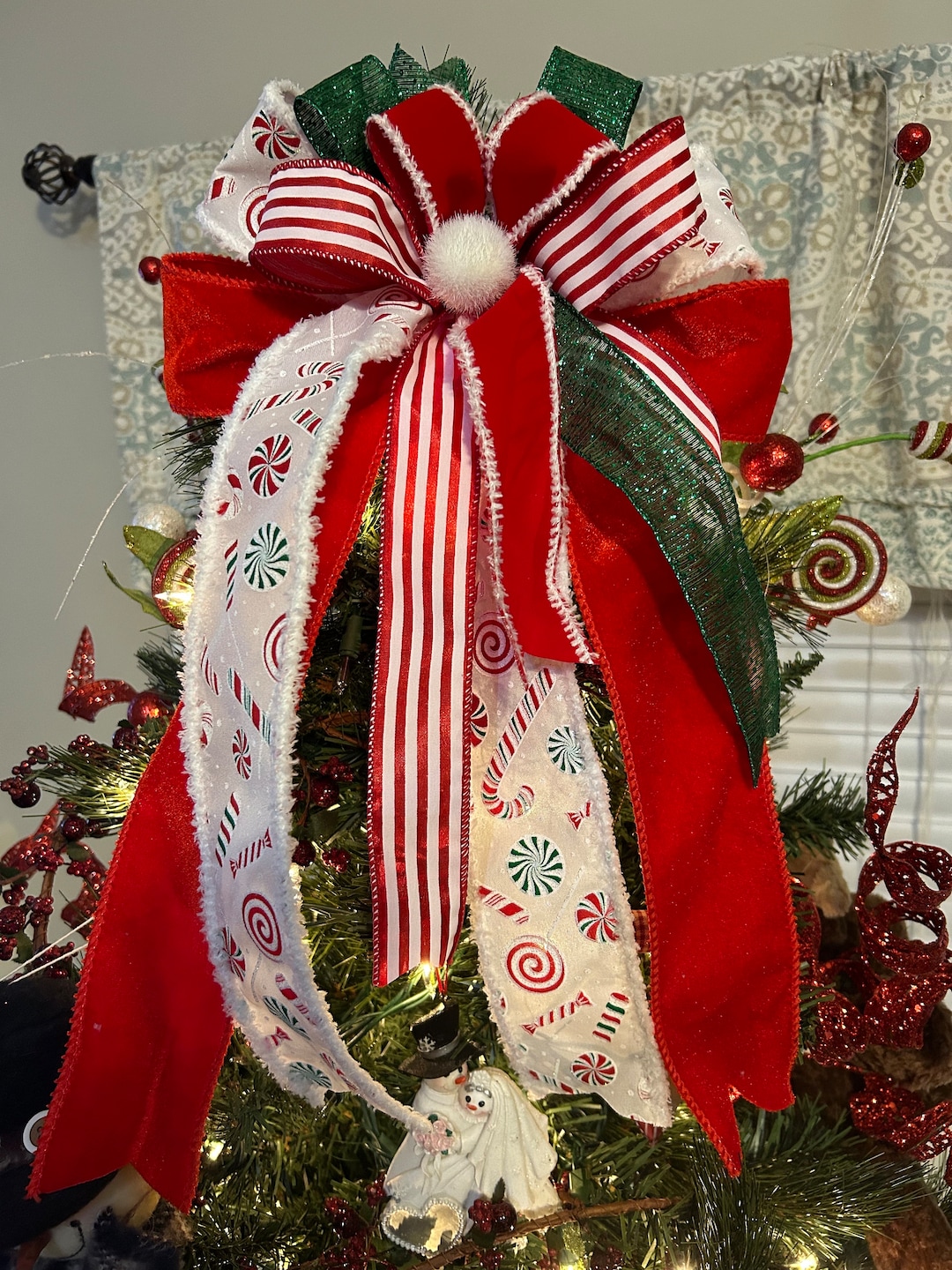 Tree Topper Candy Cane Tree Topper Christmas Tree Topper in Etsy