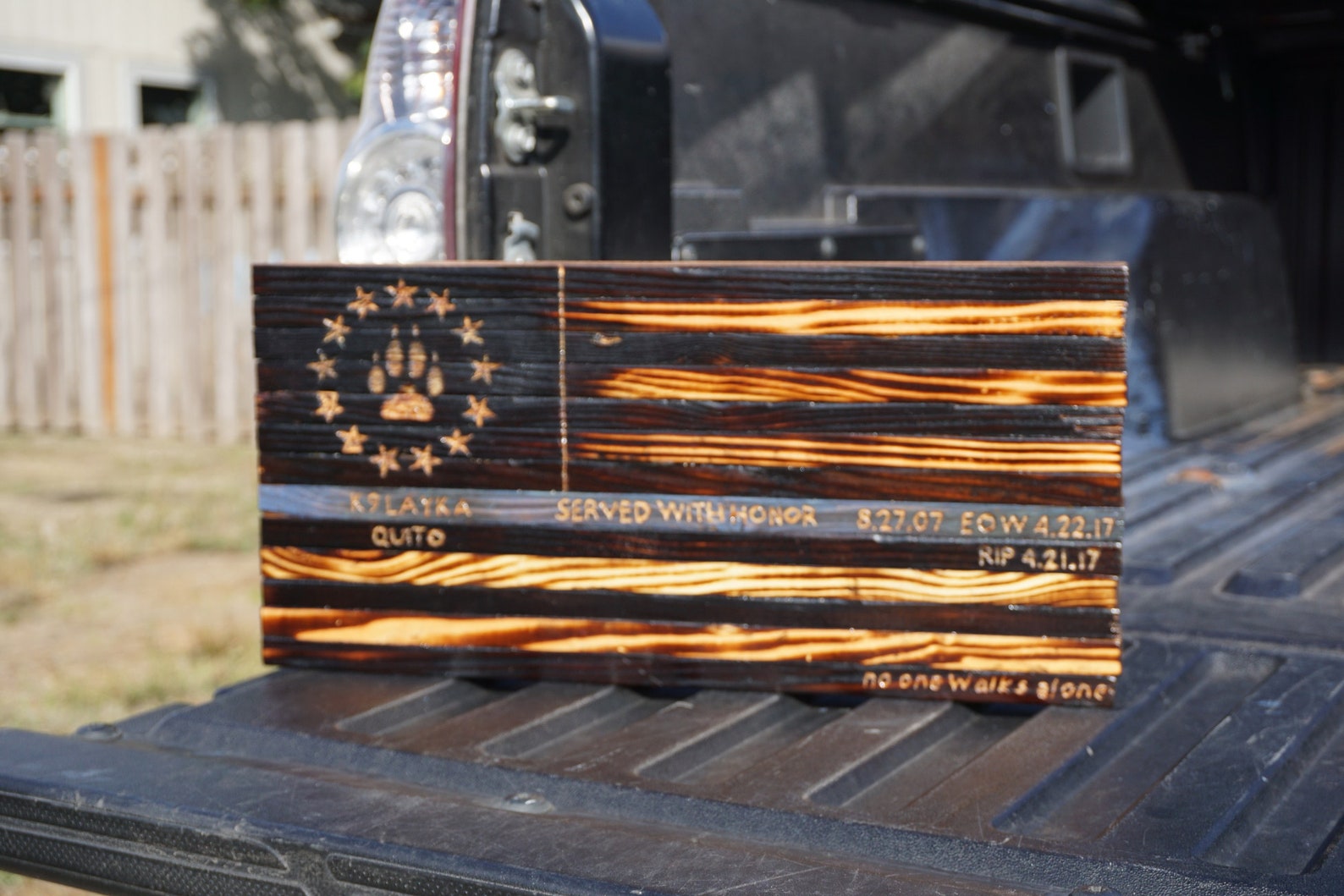 Custom Thin Blue Line Wood Flag Etsy