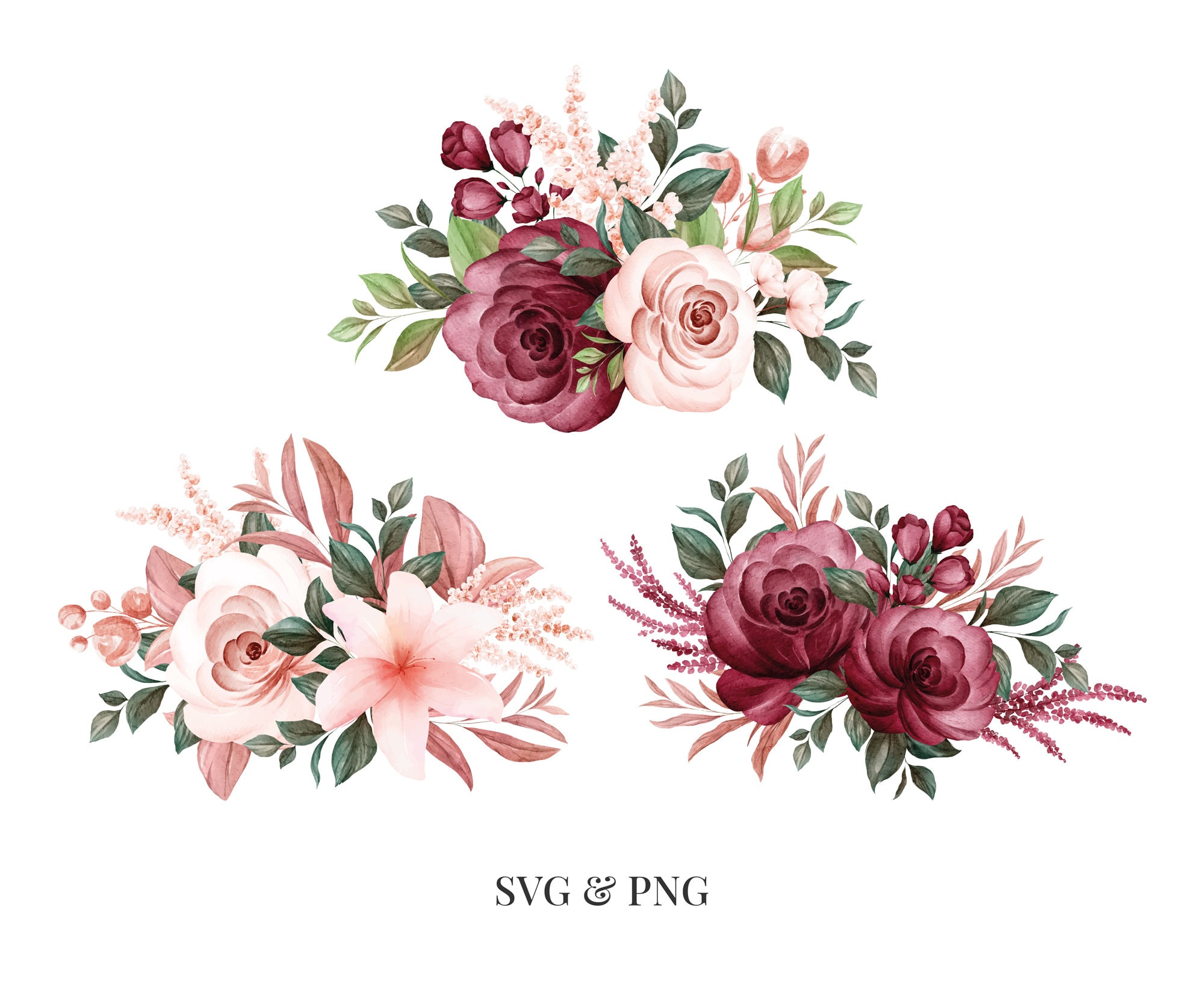 Watercolor Flower SVG PNG