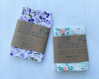 Handkerchief hankie cotton reusable washable Mother’s Day mum gift nan gift hay fever