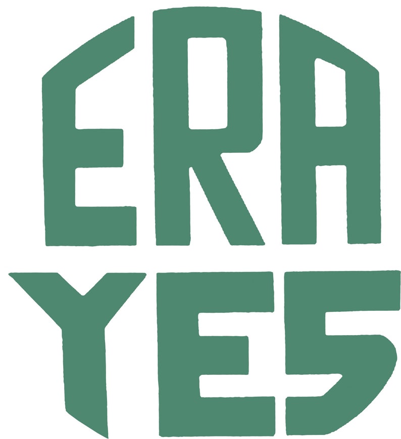 ERA YES Book Bag Library Tote Equal Rights Amendment Logo Feminist retro 1970s pin
