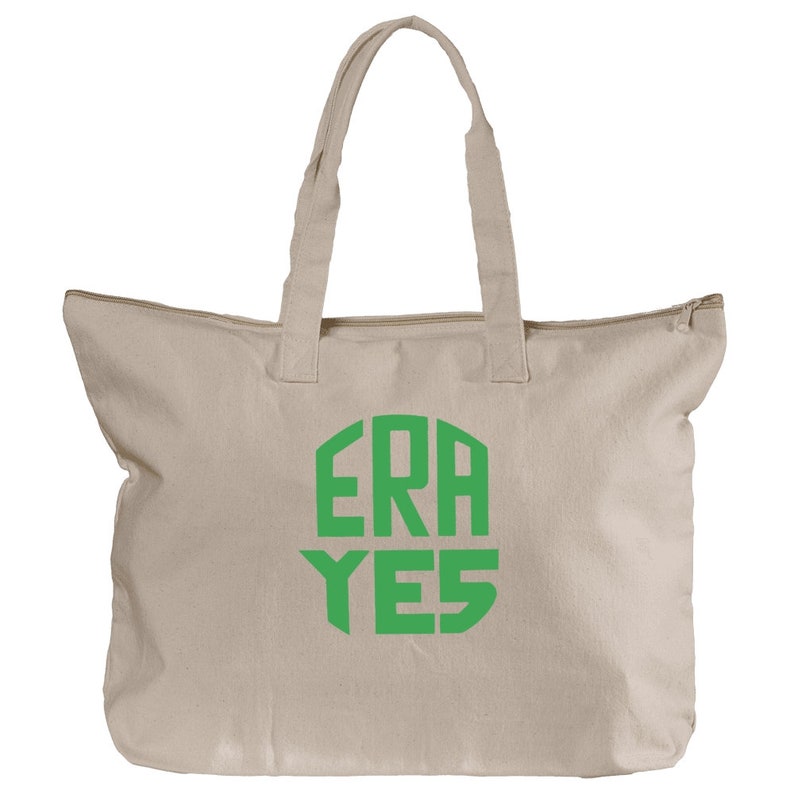 ERA YES Book Bag Library Tote Equal Rights Amendment Logo Feminist retro 1970s pin