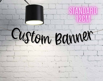 PERSONALISED CUSTOM Banner, Brush script elegant banner customised classy party decorations for all occasions