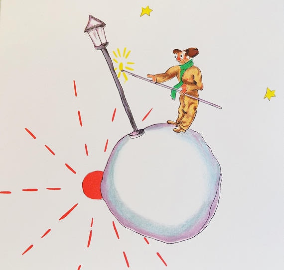 The little Prince the Lamplighter: lithograph in color from | Etsy