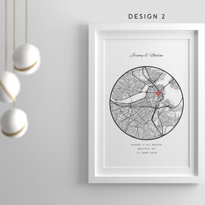 Cadeaux d'anniversaire, Là où tout a commencé, Où nous nous sommes rencontrés Carte, Impression de carte personnalisée, Cadeaux de remise des diplômes, Notre première maison, Cadeaux d'anniversaire pour elle, Cadeau de mariage