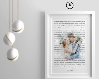 DIGITALER ersten Tanz Songtexte Druck, erstes Jahr Jubiläumsgeschenk für sie, Hochzeitslied Songtext Foto, Verlobungsgeschenk für sie, Lieblingsliedgeschenk