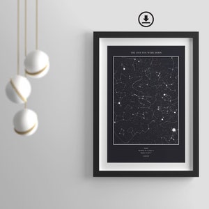 DIGITAL Star Map Print,Engagement Gift,Night Sky Print,Anniversary gifts,Night We Met Map,Where it all began,You were born,Star Map Poster