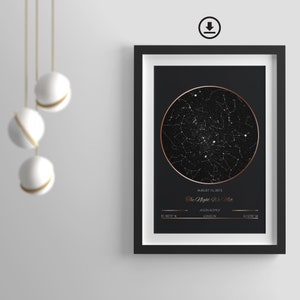 Cadeaux de fiançailles numériques, cadeau d'anniversaire d'étoile, impression de ciel nocturne, nuit où nous nous sommes rencontrés, là où tout a commencé, vous êtes né, affiche de carte d'étoile, impressions de décoration murale