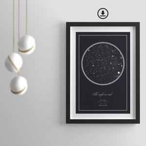 DIGITALE Custom Star Map Print,Nachthimmel Print,Stern Karte Poster,Nacht Wir trafen,Sternbild Print,Geburtstag Print Geschenk,Hochzeit Geschenk,Wand-Dekor