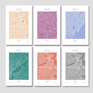 Cadeaux d'anniversaire,La où tout a commencé,Carte du lieu où nous nous sommes rencontrés,Impression de carte personnalisée,Cadeaux de remise des diplômes,Notre première maison,Cadeaux d'anniversaire pour elle,Cadeau de mariage
