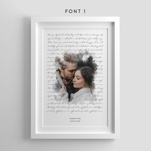 Letras de canciones personalizadas, arte de pared, primer arte de pared de baile, regalos de aniversario, regalo de compromiso para ella, impresión de decoración de pared de letras, regalo de cumpleaños para ella
