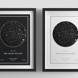 Impression personnalisée de carte des étoiles, là où tout a commencé, vous êtes né, affiche de carte des étoiles, cadeau de fiançailles pour elle, cadeau d'anniversaire, nuit de notre rencontre, cadeau de mariage