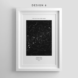 Custom Star Map Print,Nachthimmel Print,Stern Karte Poster,Sternbild Print,Hochzeit Jahrestag Geschenk,bester Freund Geschenk,erstes Datum Print