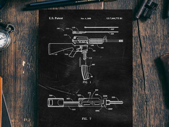 Ar 15 Patent Print Ar15 Poster Gun Wall Art Print Gun Etsy