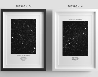 Custom Star Map Print,Night You Were Born,Night We Met,Where it all began,Birthday Gift for her,New Baby Gift,Stars Night Sky,Star Above