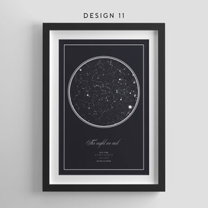 Personalisierte Sternenkarte, personalisierte Sternenkarte, Nachthimmel Karte, Sternbild Kunst, einzigartige Geschenkidee, Stern Home Decor, Sternenkarte Geschenk für Sie oder Ihn