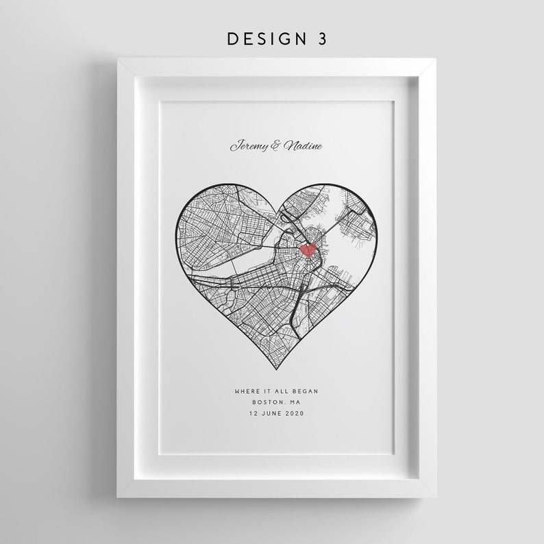 Anniversary Gifts,Where it all began,Where We Met Map,Custom Map Print,Graduation Gifts,Our First Home,Birthday Gifts for her,Wedding Gift image 4