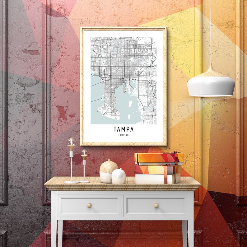 Tampa Map Print,Florida Map Print,City Map Print,DIGITAL DOWNLOAD