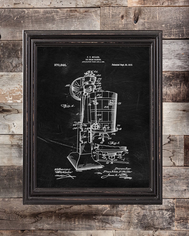 Ice Cream Patent Print Set Of 3,Ice Cream prints Ice Cream Machine Wall Art,DIGITAL DOWNLOAD Ice Cream Poster