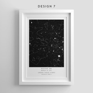 Impression personnalisée de carte d'étoile, cadeau de fiançailles, cadeaux d'anniversaire, affiche de carte d'étoile, impression de constellation, carte de nuit nous avons rencontré, où tout a commencé, cadeau de mariage
