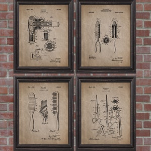 Impresiones De Arte De Patente De Salón De Belleza Juego Impresiones De Arte De Patente De Salón De Belleza Juego